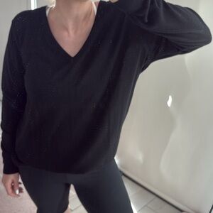 Zara Small - Black V-Neck Sweater (loose fit)